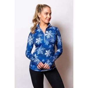 SNO SKINS | Snowflake Print Half Zip Base Layer Top